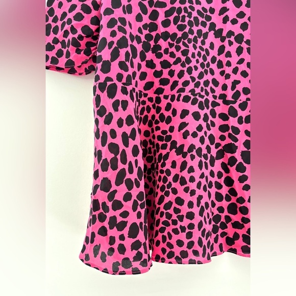 Rixo Kyla Dress Size Medium Silk Leopard Print Pink Cocktail Dress Mini - Picture 4 of 13